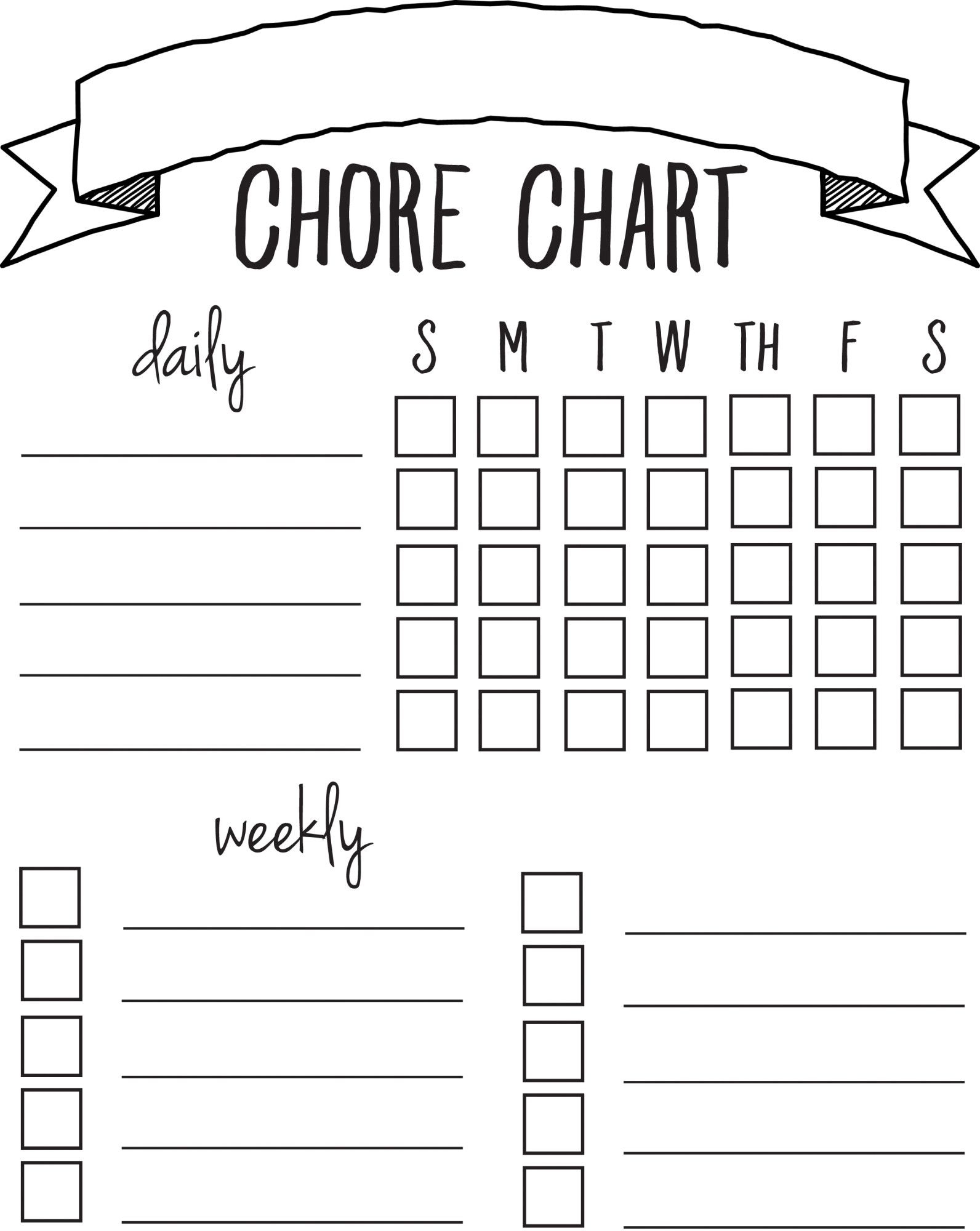 Free Printable Chore Chart Template