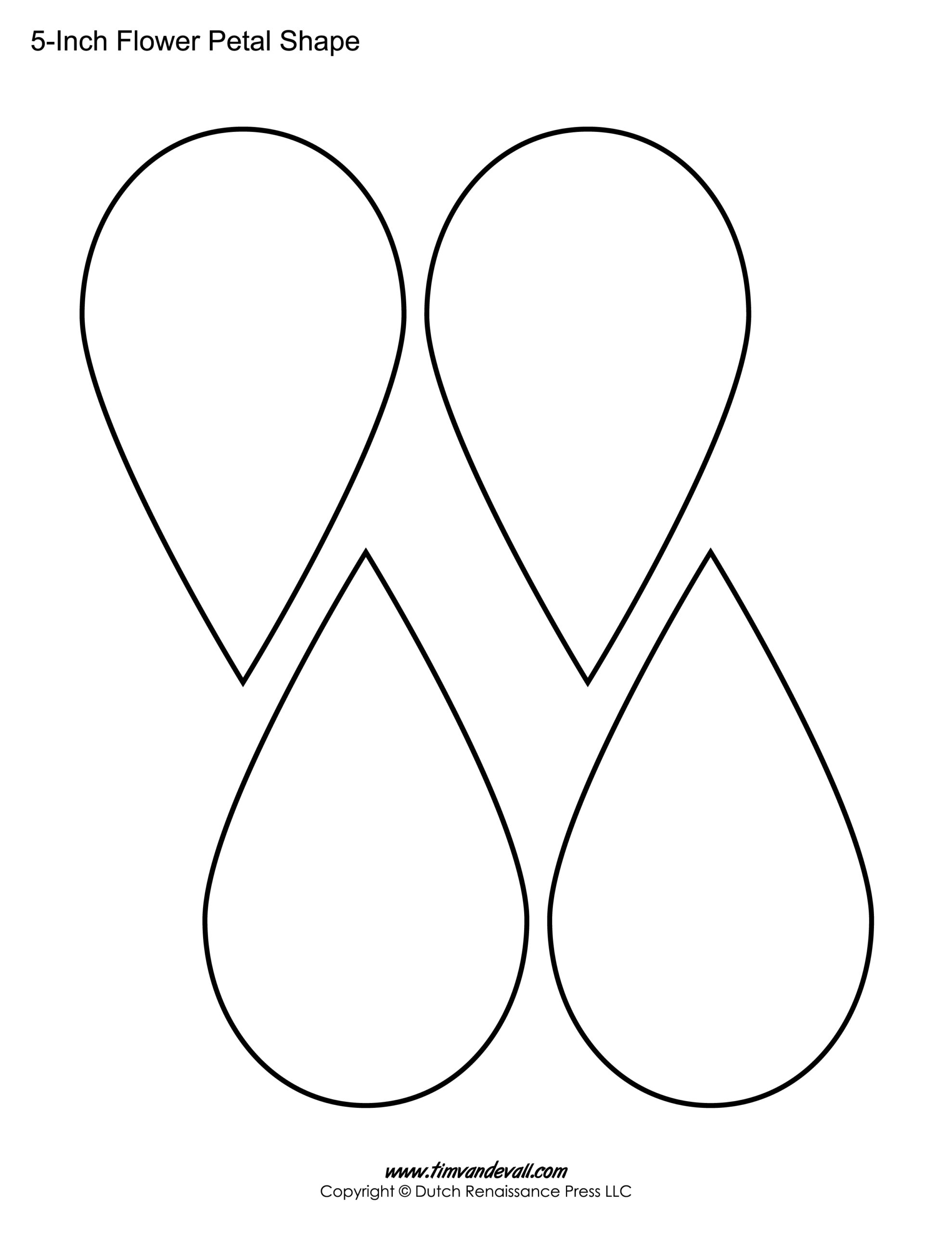 5 Petal Flower Template Free Printable Printables Template Free