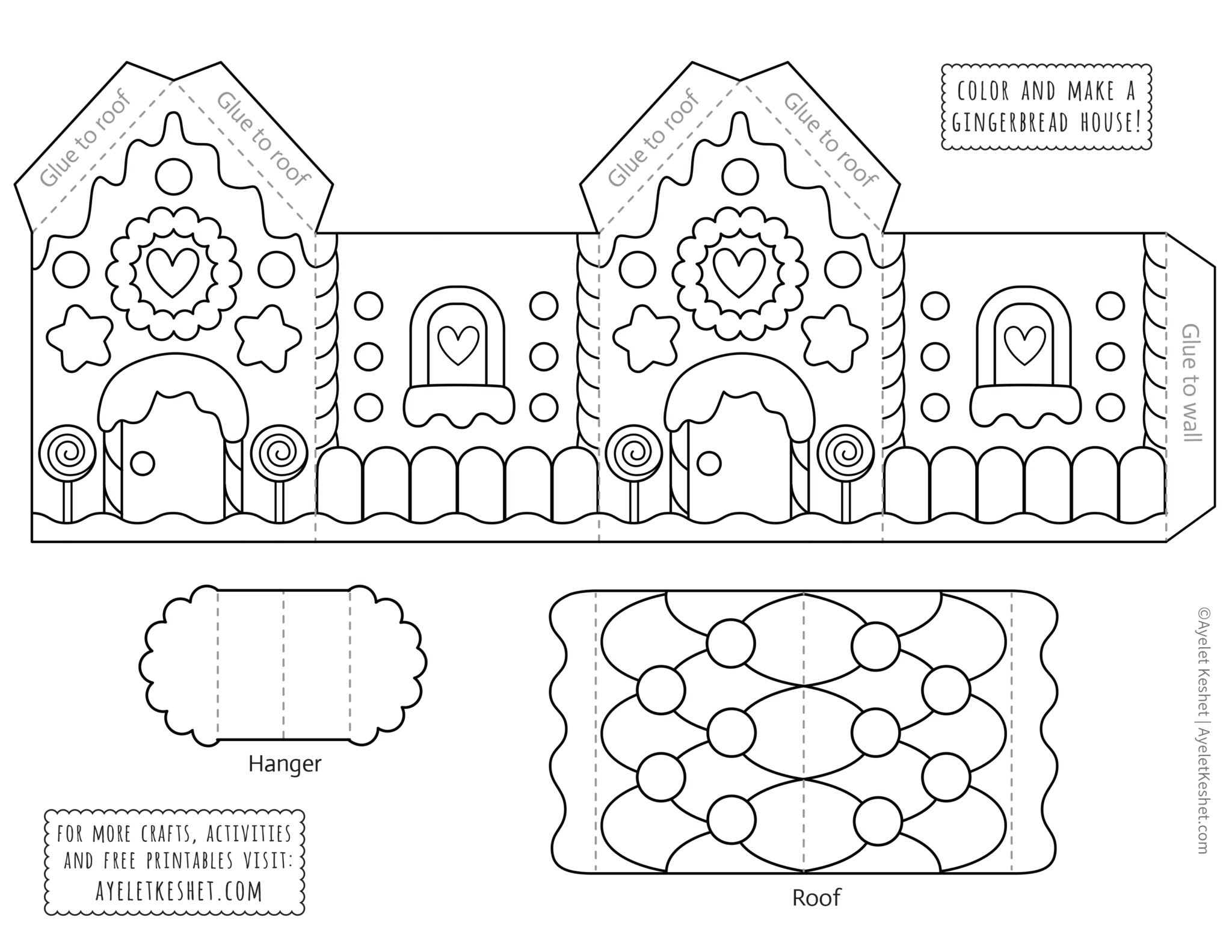 Free Printable Gingerbread House Template Printables Template Free