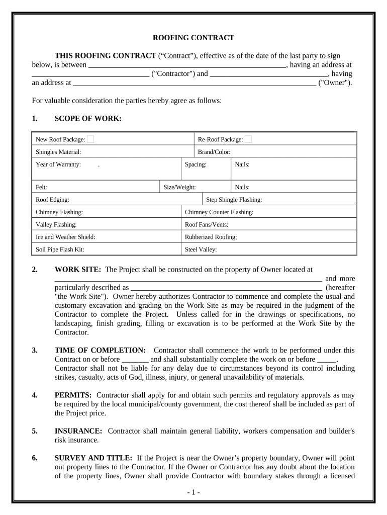 Roofing Form Contract Fill Out Sign Online DocHub