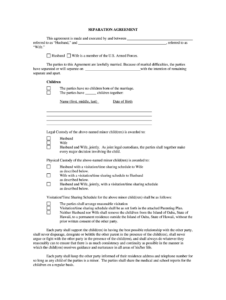 Separation Agreement Template Fill Online Printable Fillable Blank PdfFiller