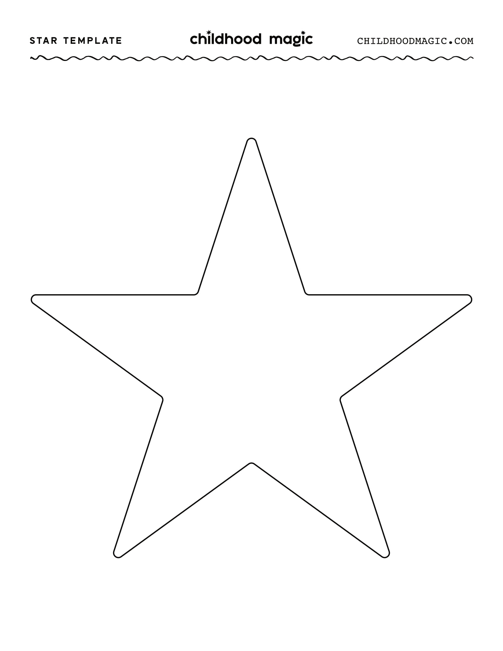 Full Page Star Template Printable