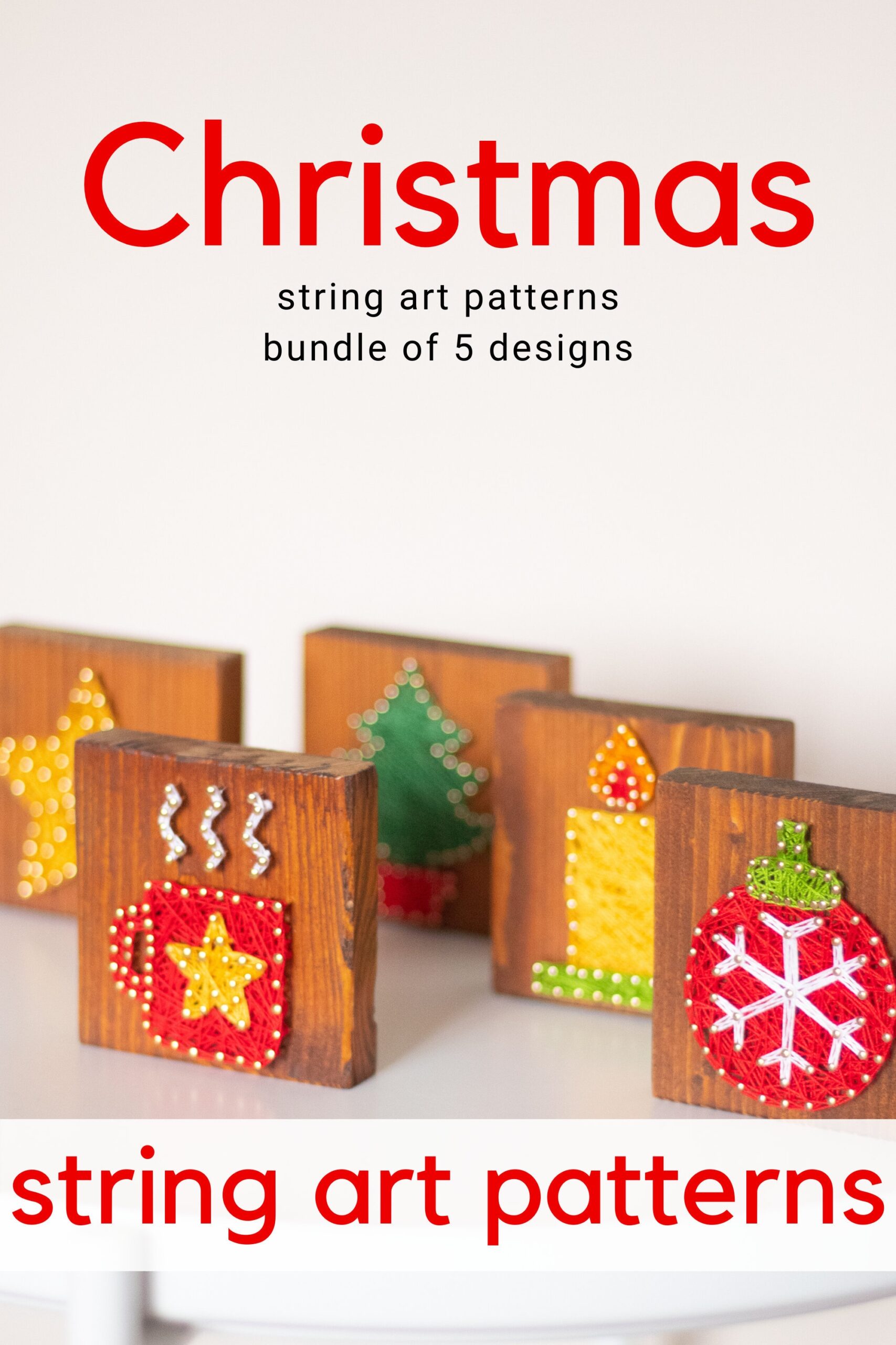 String Art Pattern Printable 5 Simple Christmas String Art Etsy sterreich