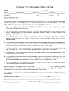 Tattoo Consent Form For Minors Fill Out Sign Online DocHub