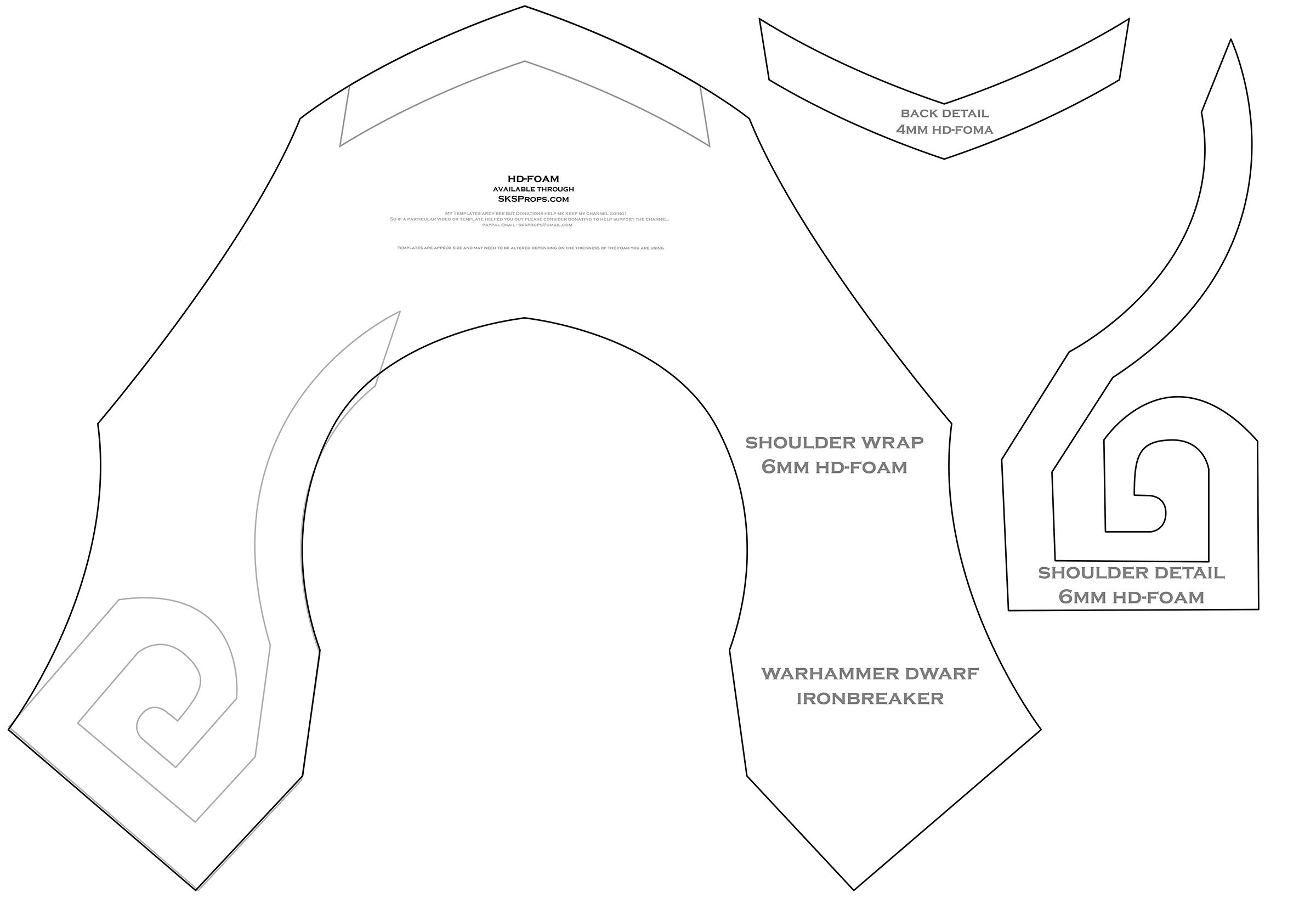 Printable Eva Foam Armor Templates