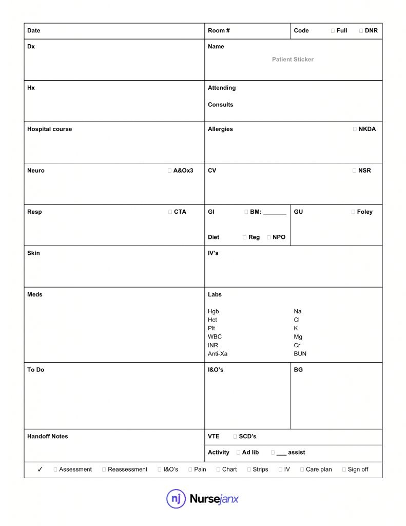 The Breathtaking Nursing Report Sheet Template Nursejanx Store With Regard To Nursing Nurses Report Sheet Templates Nurse Report Sheet Icu Nurse Report Sheet
