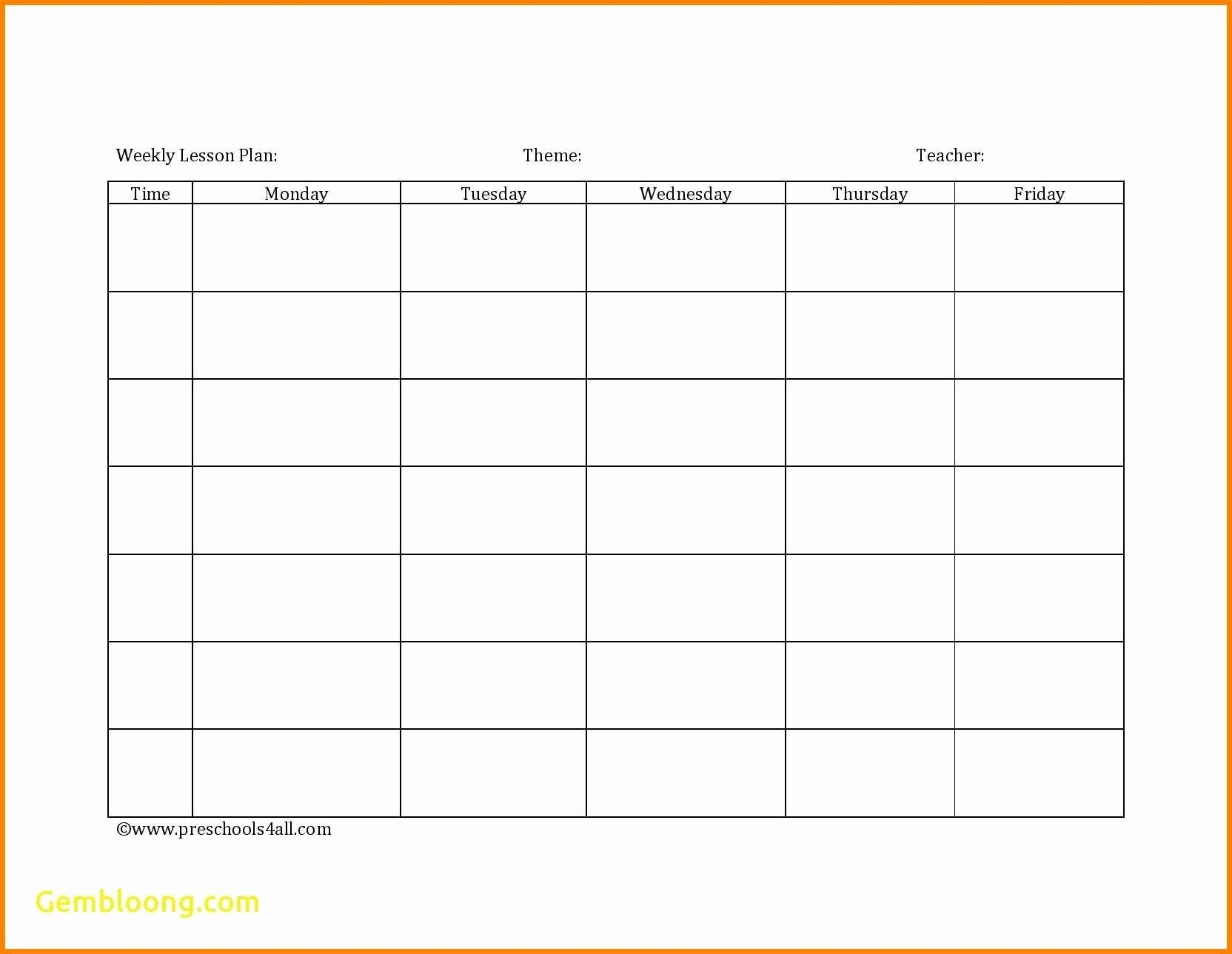 Printable Free Weekly Lesson Plan Template Pdf
