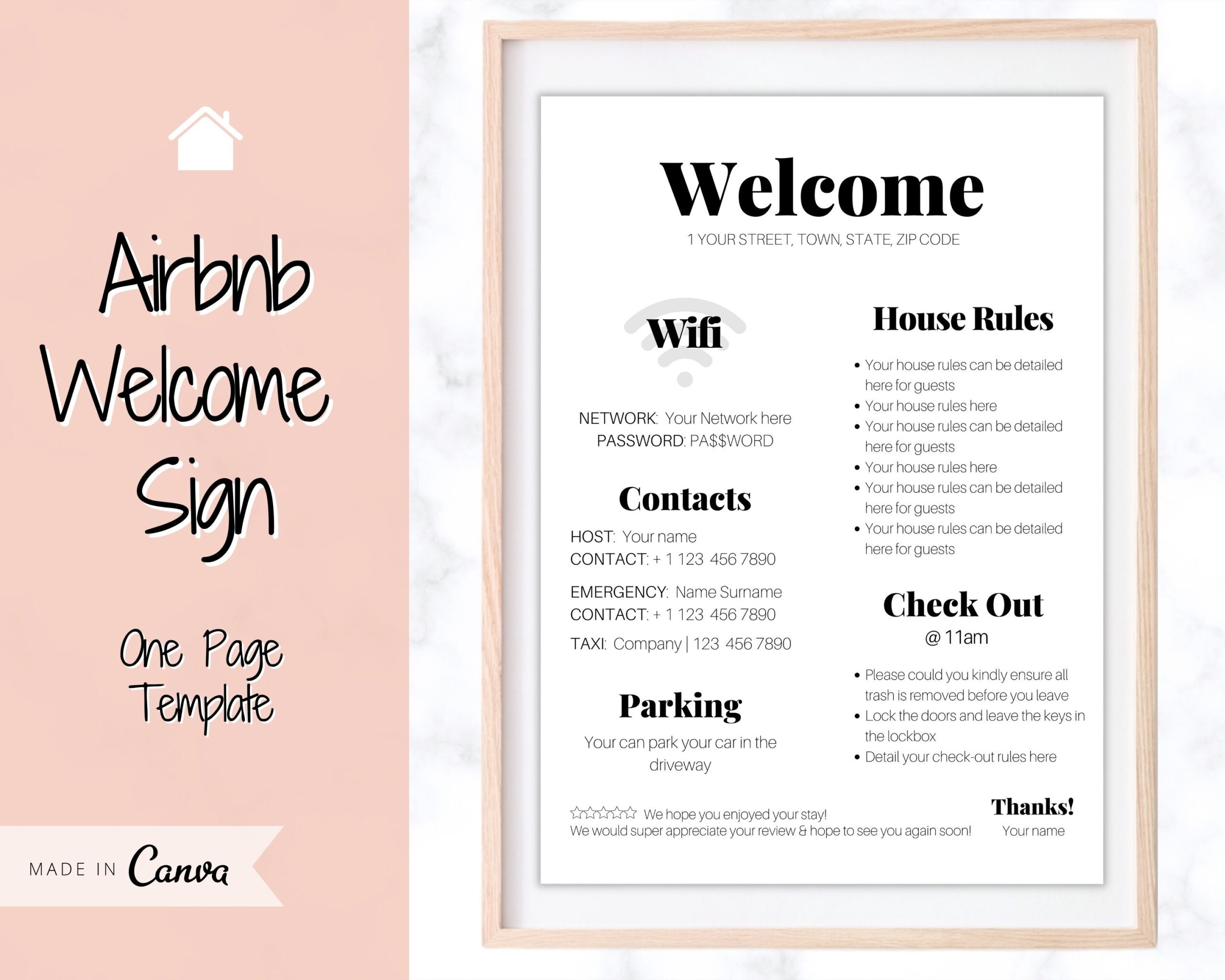 Printable Airbnb Welcome Book Template Free