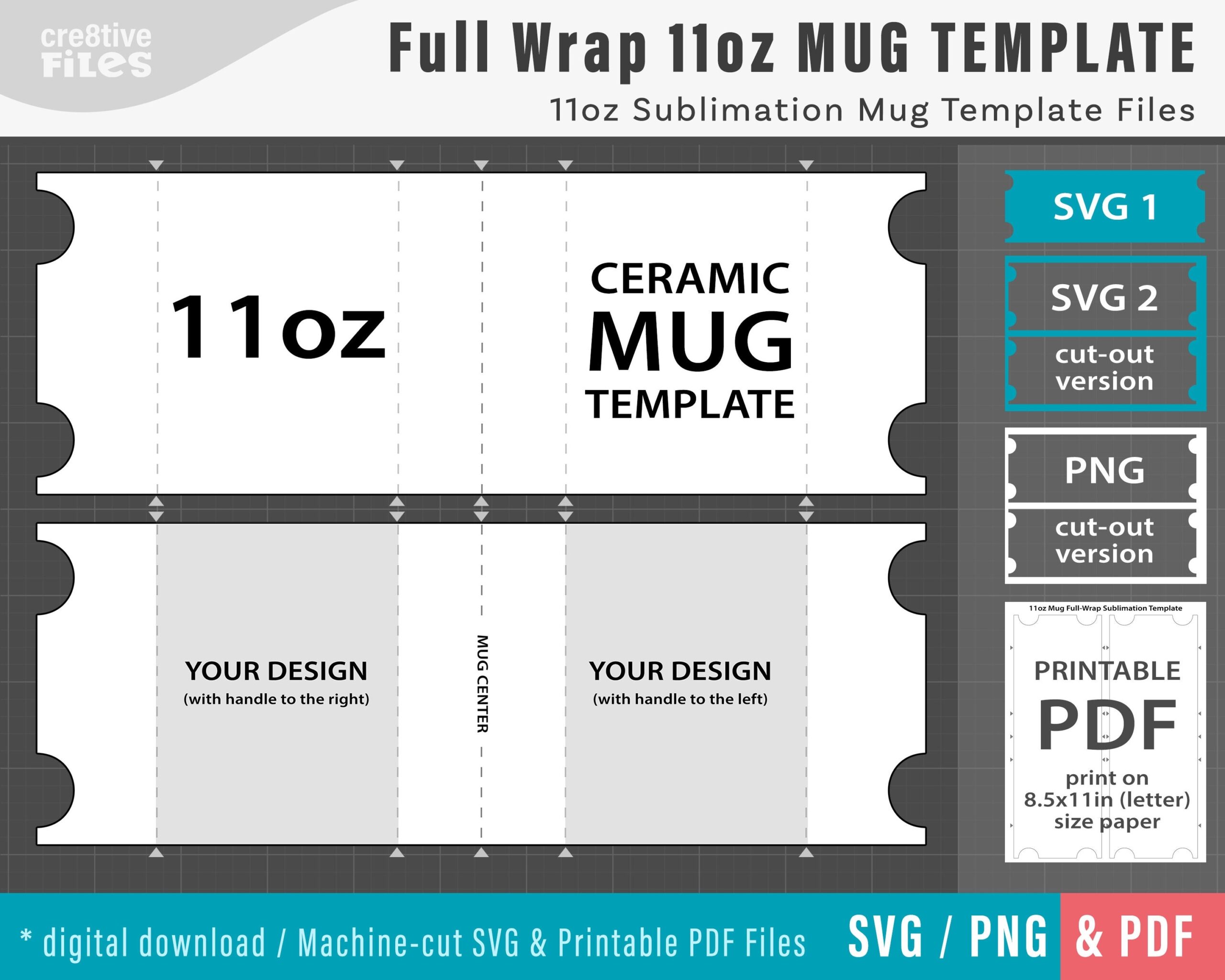 Printable 11 Oz Mug Sublimation Template Size