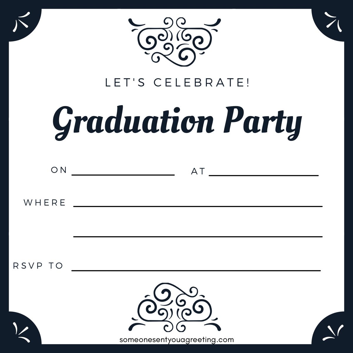 Printable Blank Graduation Invitation Template