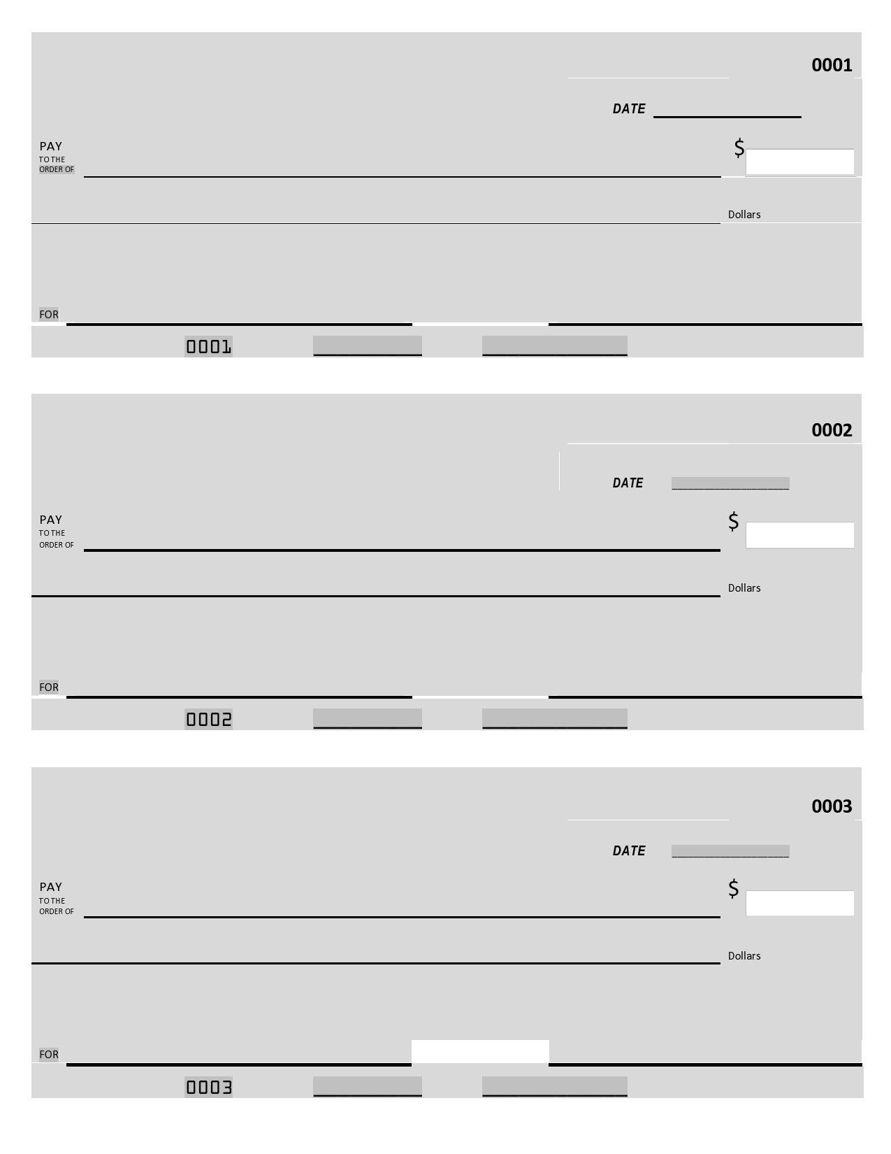 Printable Back Of Check Template