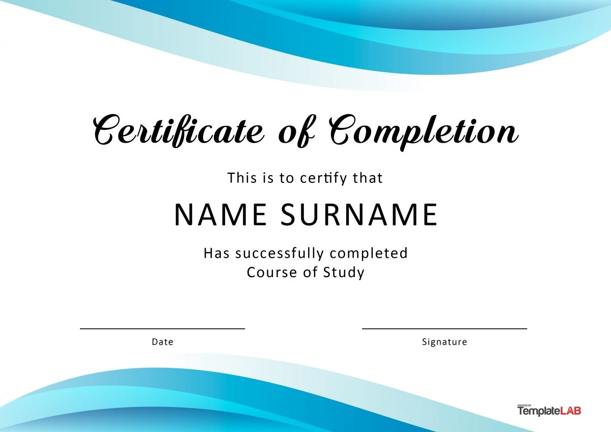 23 Free Certificate Of Completion Templates Word PowerPoint 