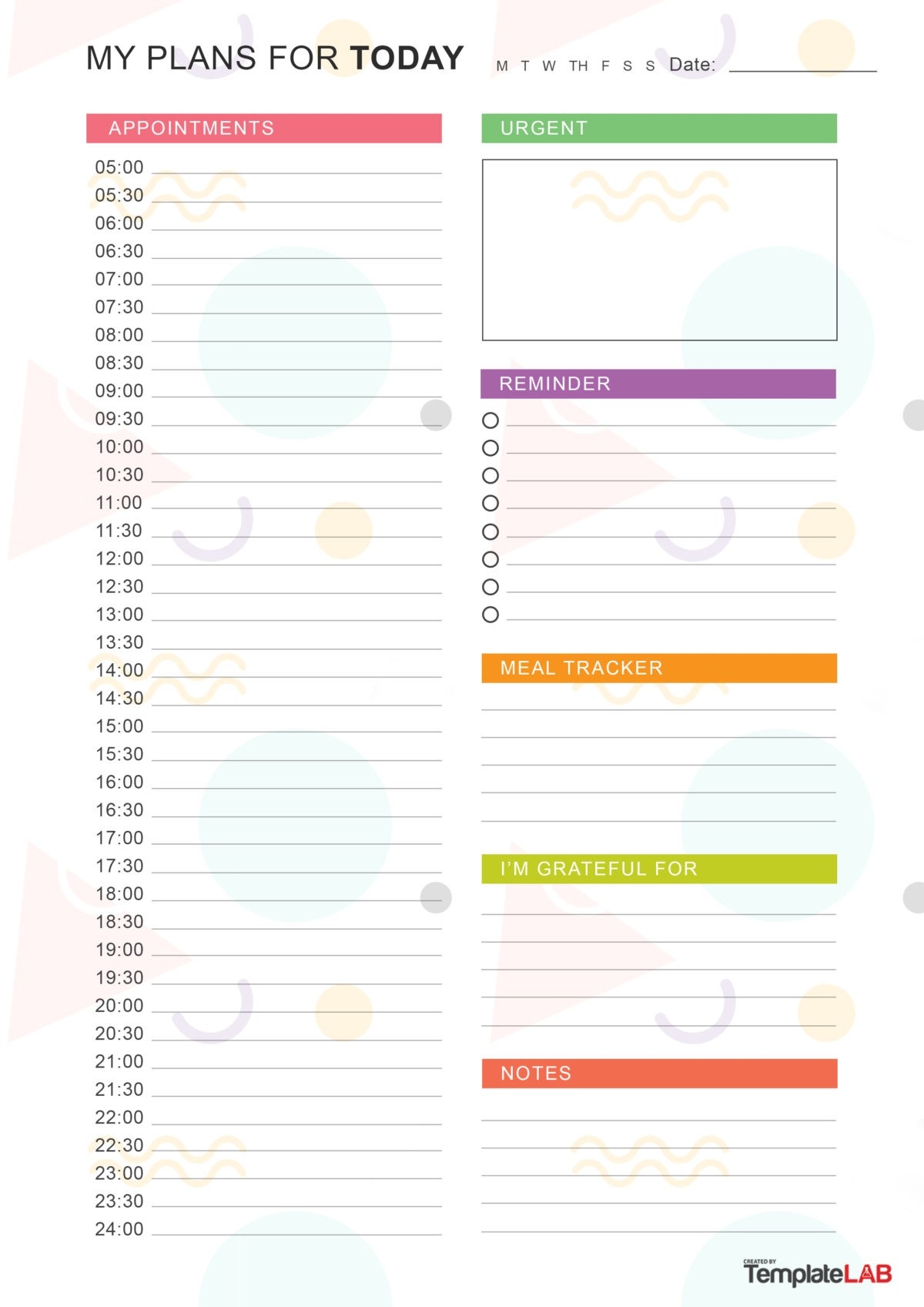 Printable Cute Daily Planner Template