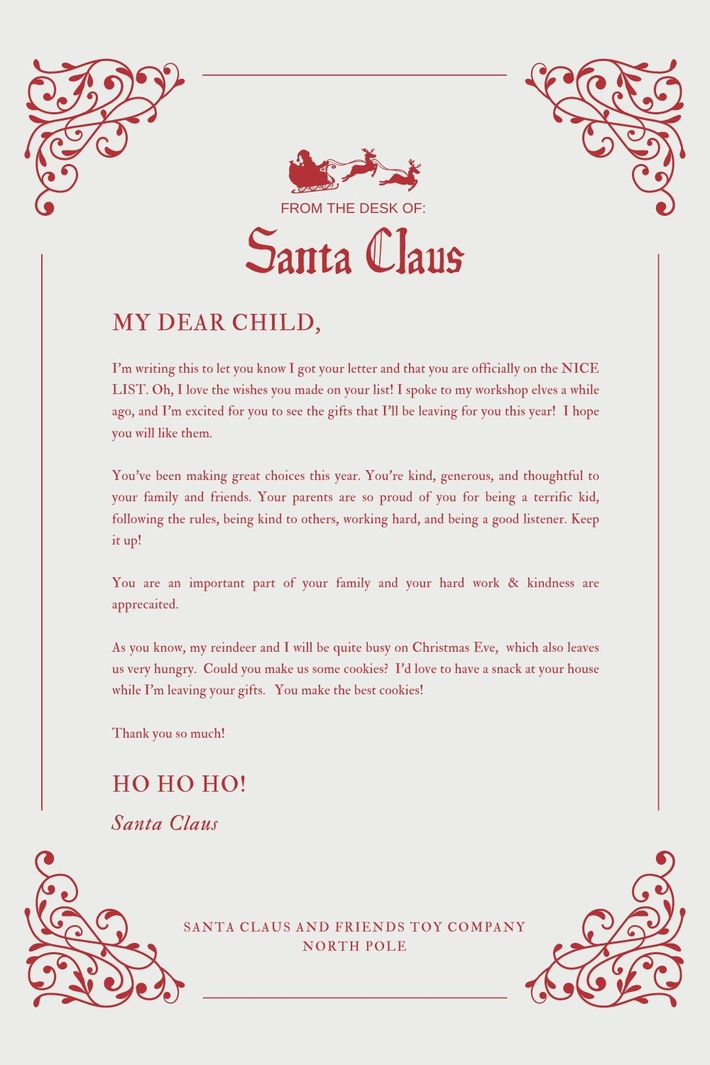 30 Free Santa Letter Templates To Print Use right Now Your Modern Family