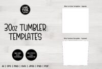 30oz TUMBLER TEMPLATES Tumbler Wrap Template PSD