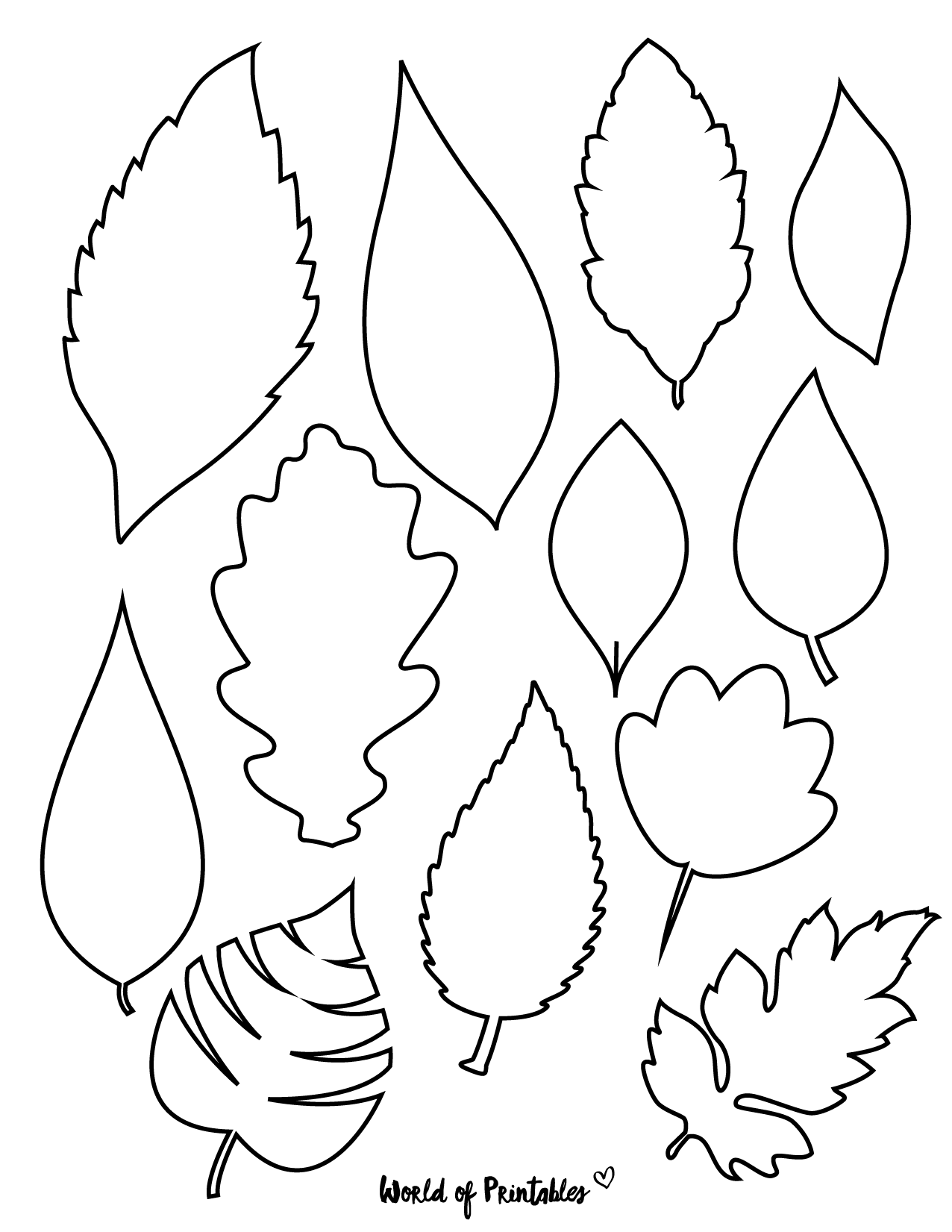 37 Printable Leaf Templates Outlines Shapes Free World Of Printables