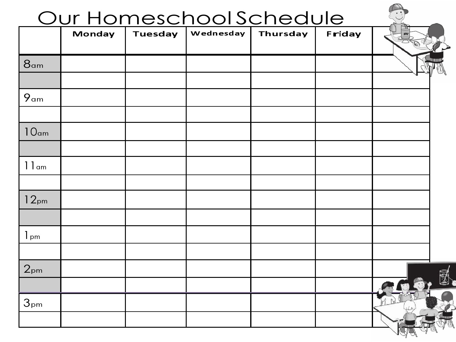 Free Printable Homeschool Schedule Template