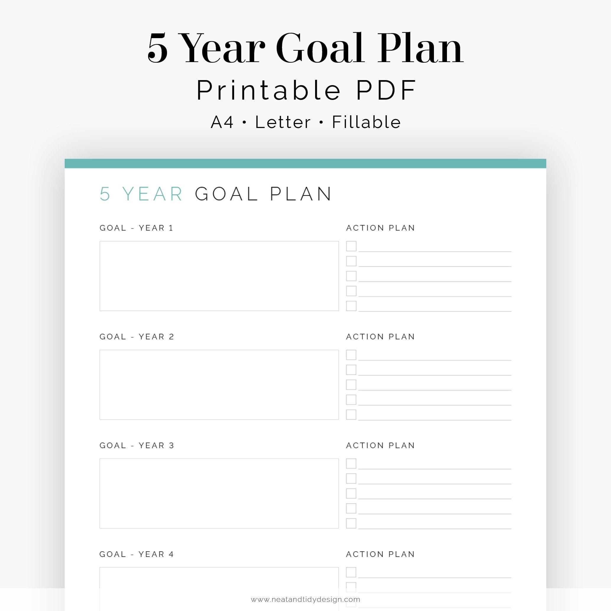 Printable 5 Year Plan Template