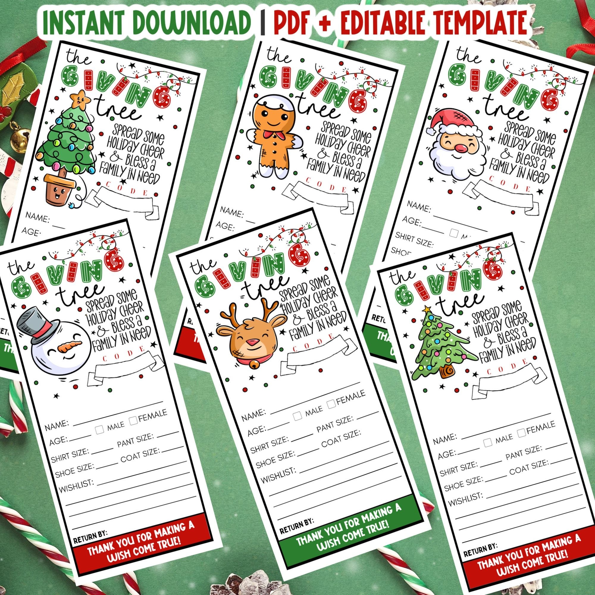 Free Printable Angel Tree Tags Template