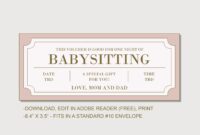 Babysitting Coupon INSTANT DOWNLOAD EDITABLE Text Printable Babysitting Voucher Babysitting Coupon Printable Baby Sitting Coupon Etsy