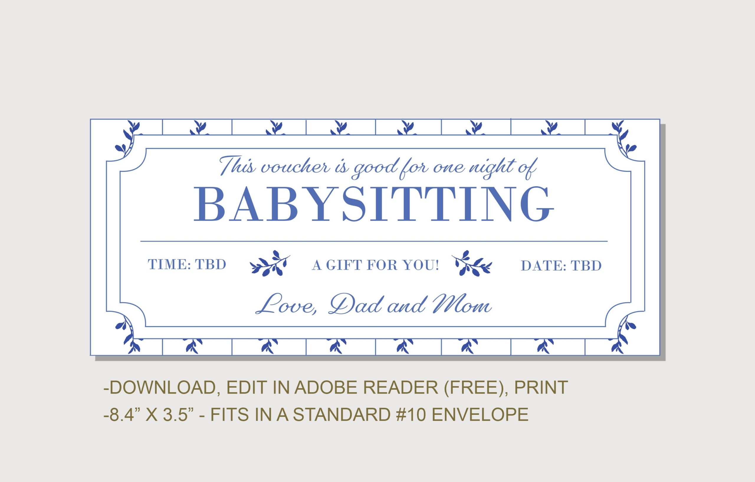 Free Printable Date Night Babysitting Coupon Template