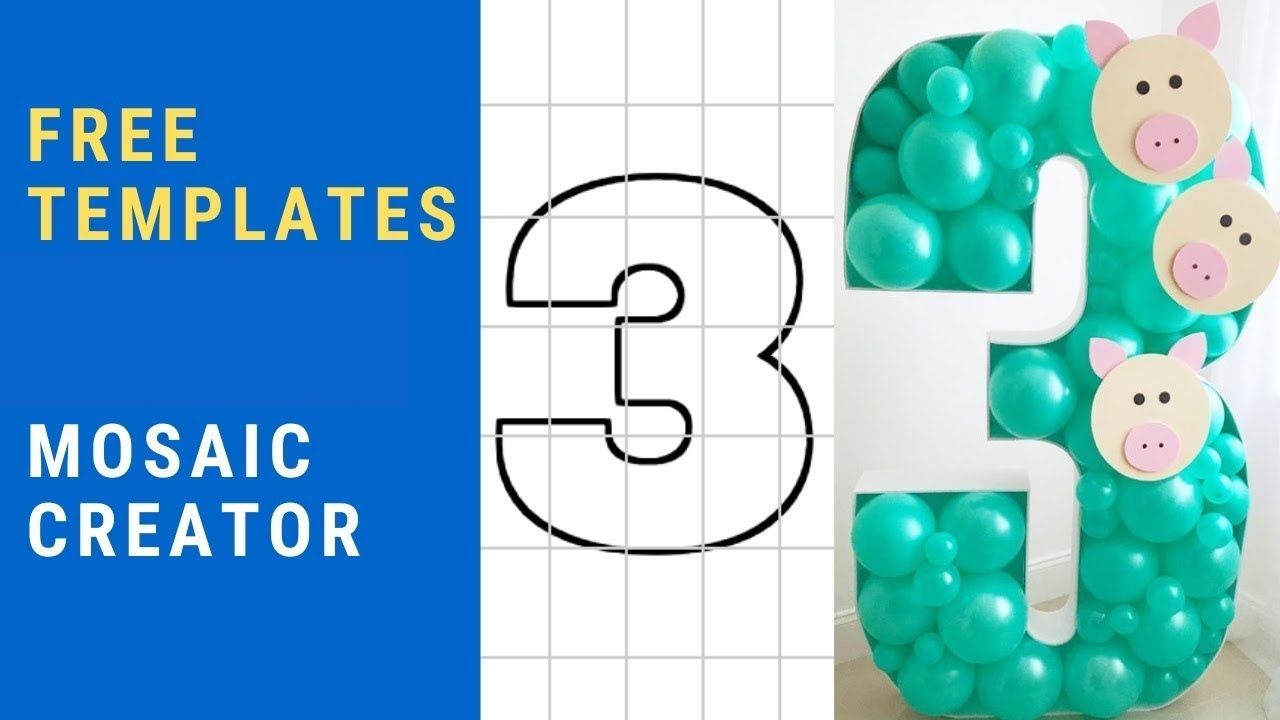 Balloon Number Mosaic Creator With FREE Templates DIY Tutorial YouTube