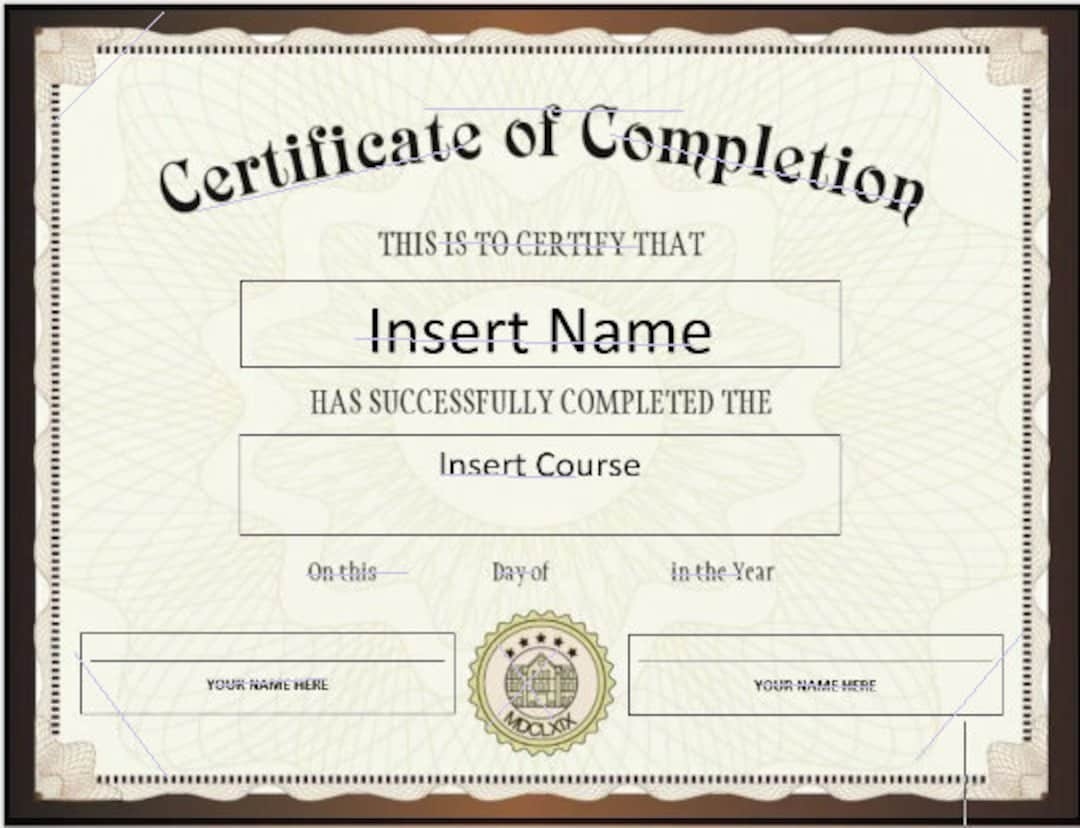 Certificate Certificate Of Completion Retirement Certificate Certificate Template Editable Certificate Medical Assistant Certificate Etsy