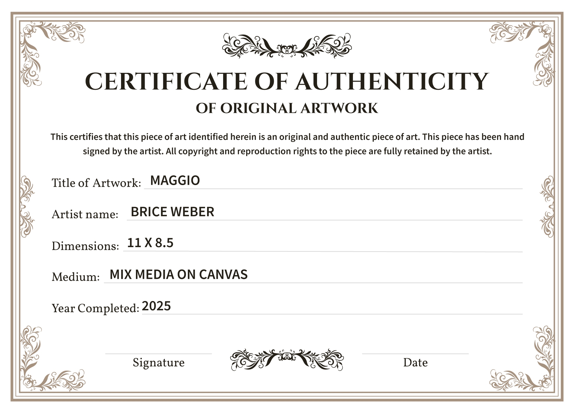 Certificate Of Authenticity Free Google Docs Template Gdoc io