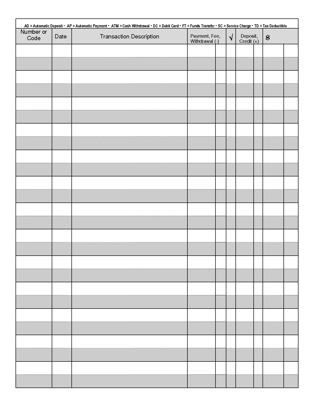 Check Register Full Page 10 Free PDF Printables Printablee