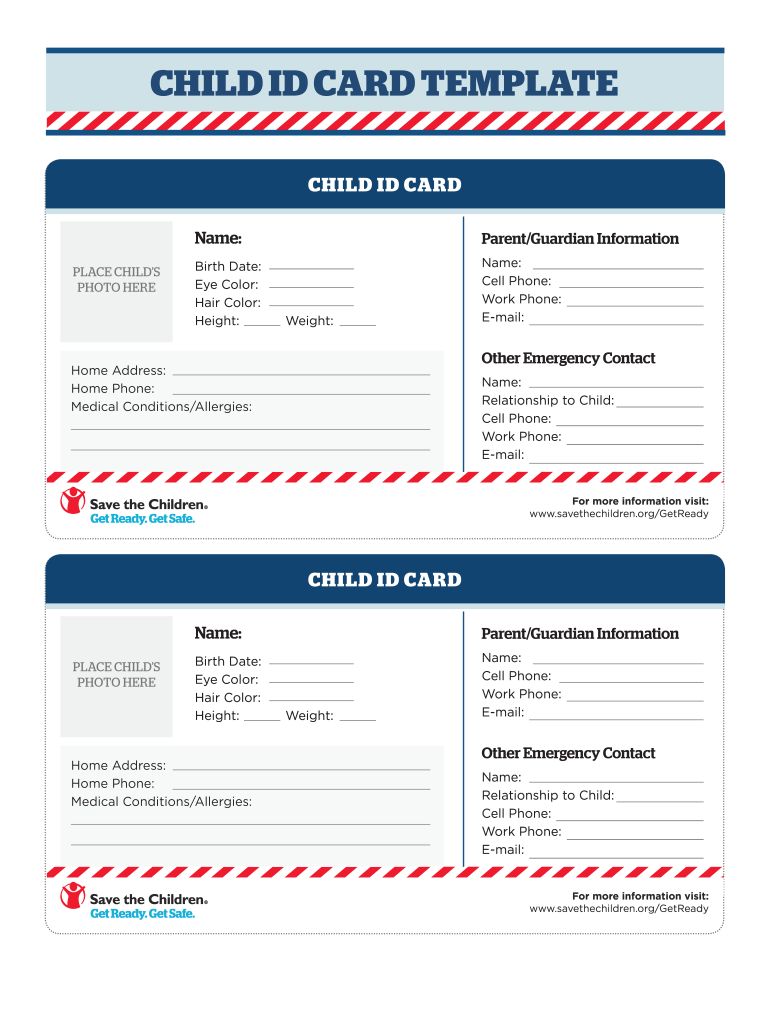 Pdf Printable Emergency Card Template