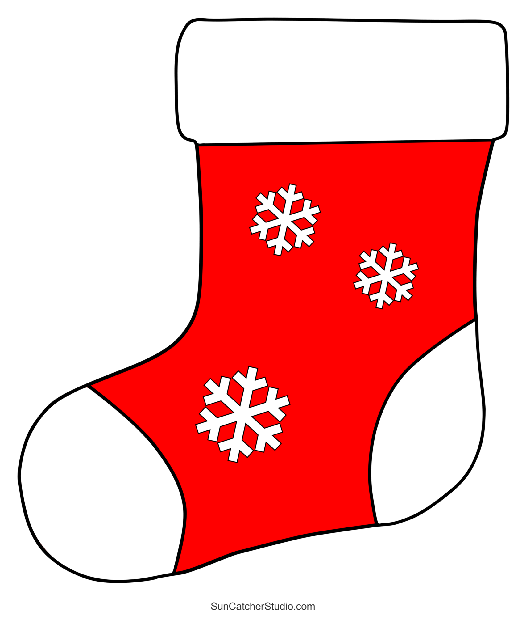 Template Print Free Printable Christmas Stocking Pattern