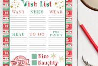 Christmas Wish List Printable Template For Kids Editable Holiday Wish List Kid s Printable Wish List For Christmas Letter To Santa List Etsy