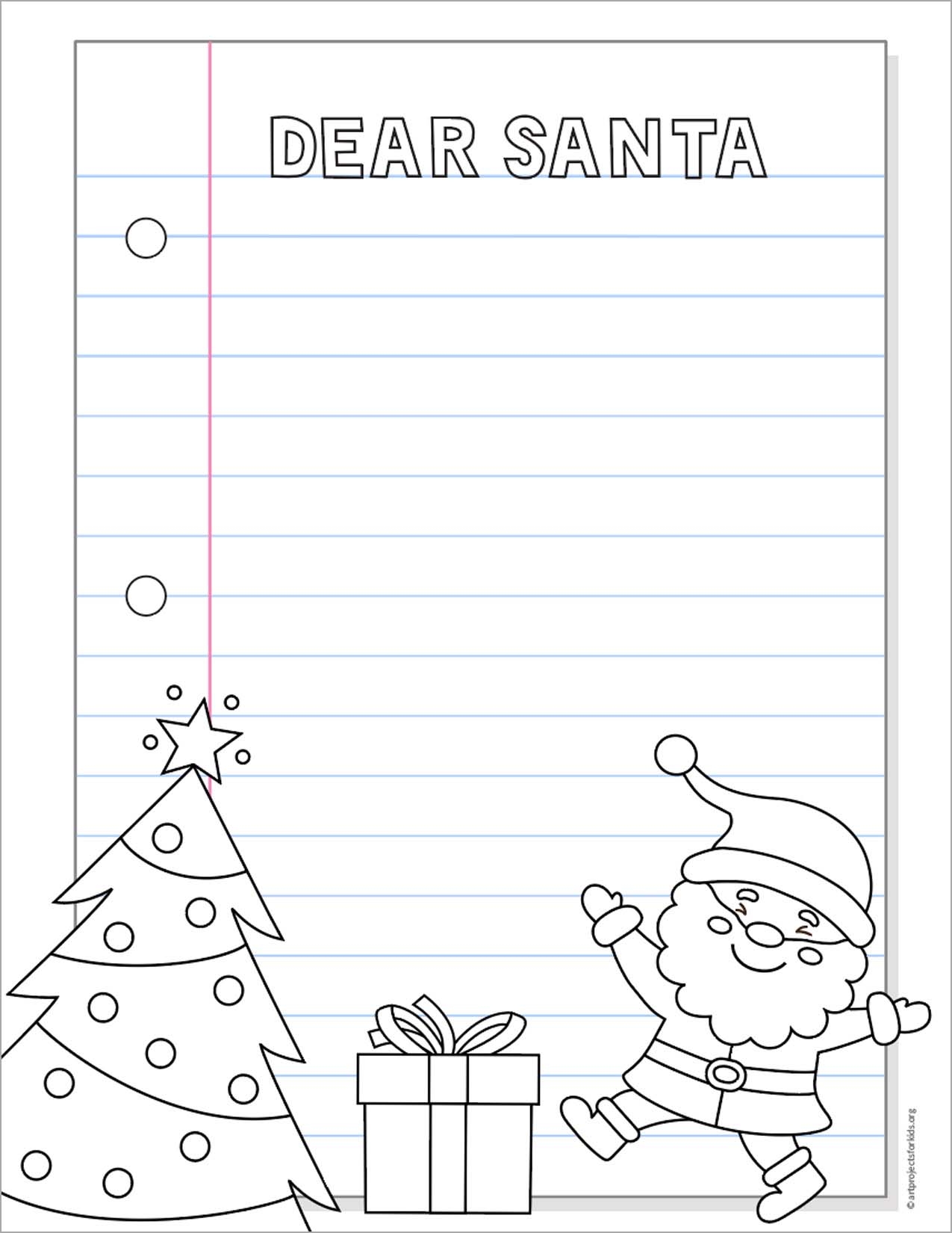 Coloring Letter To Santa Template Printable