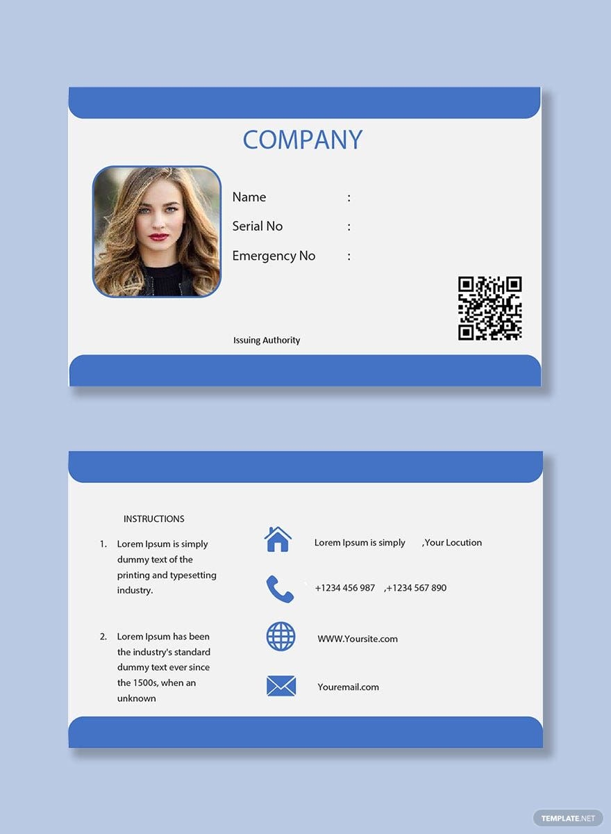 Company Blank ID Card Template In Pages Word Publisher PDF Download Template