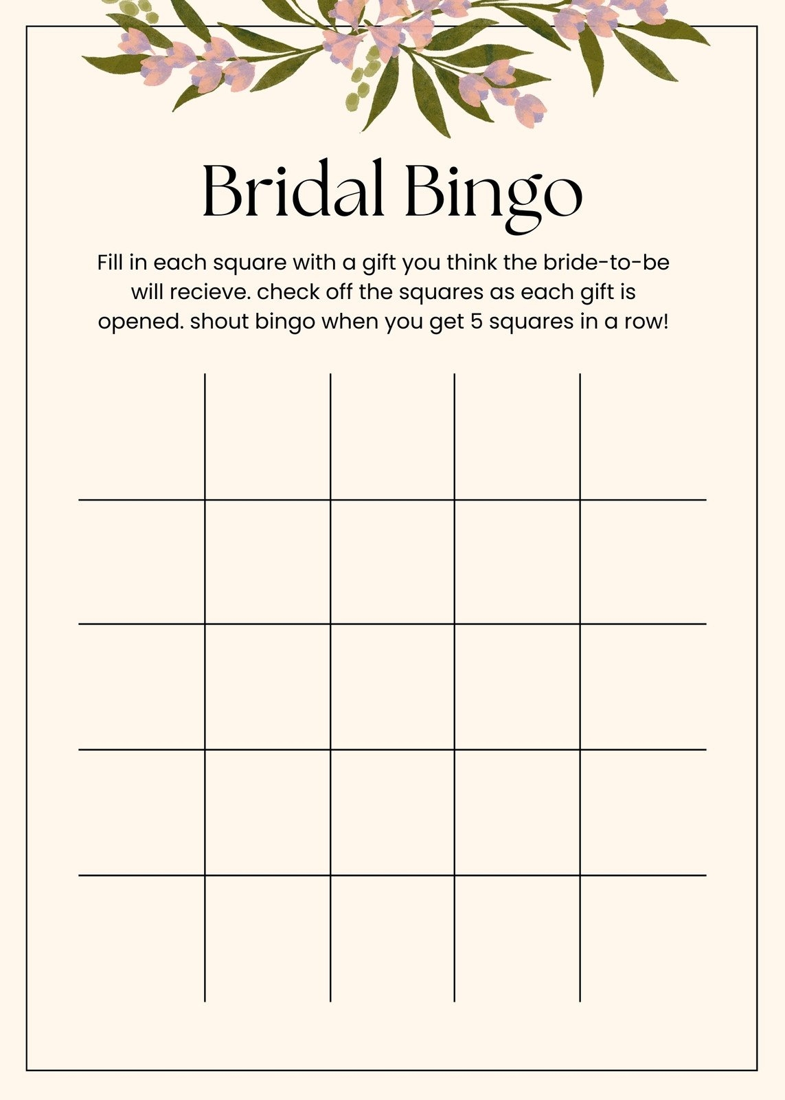 Customize 41 Bridal Shower Bingo Card Templates Online Canva