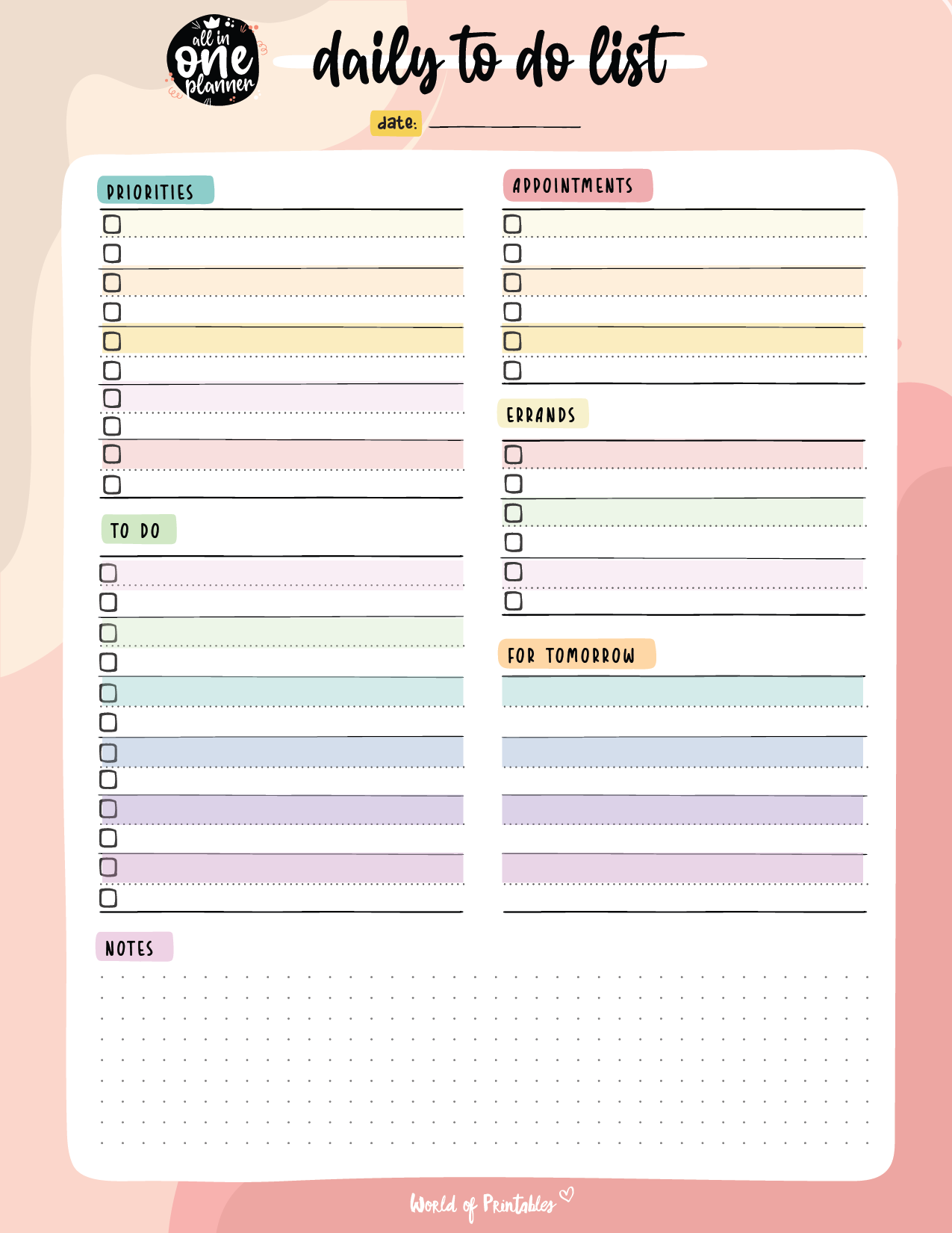 Daily To Do List Templates World Of Printables