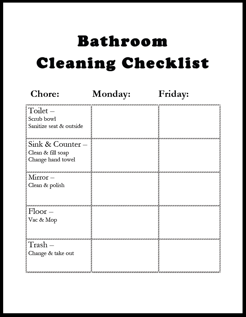 DIY Bathroom Cleaning Checklist Gazing In