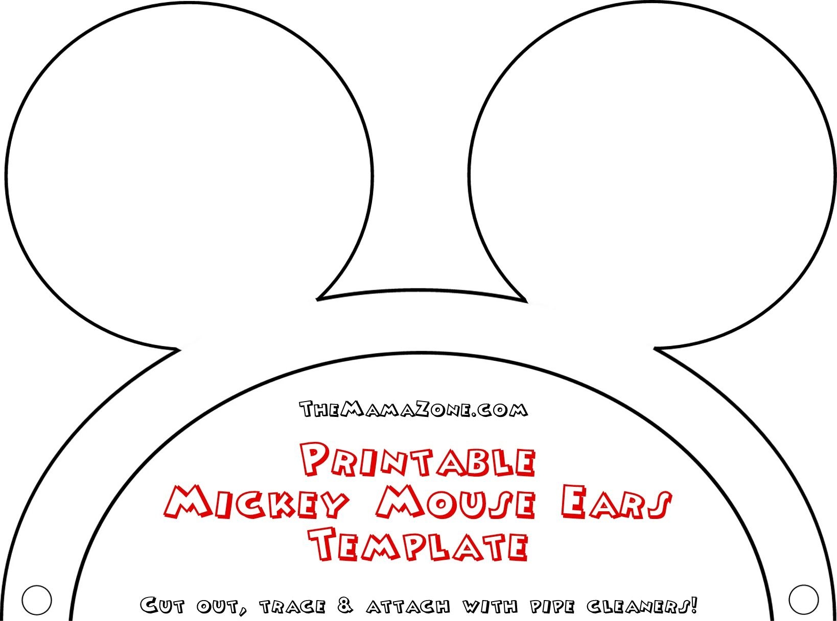 DIY Printable Mickey Mouse Ear Template The Mama Zone