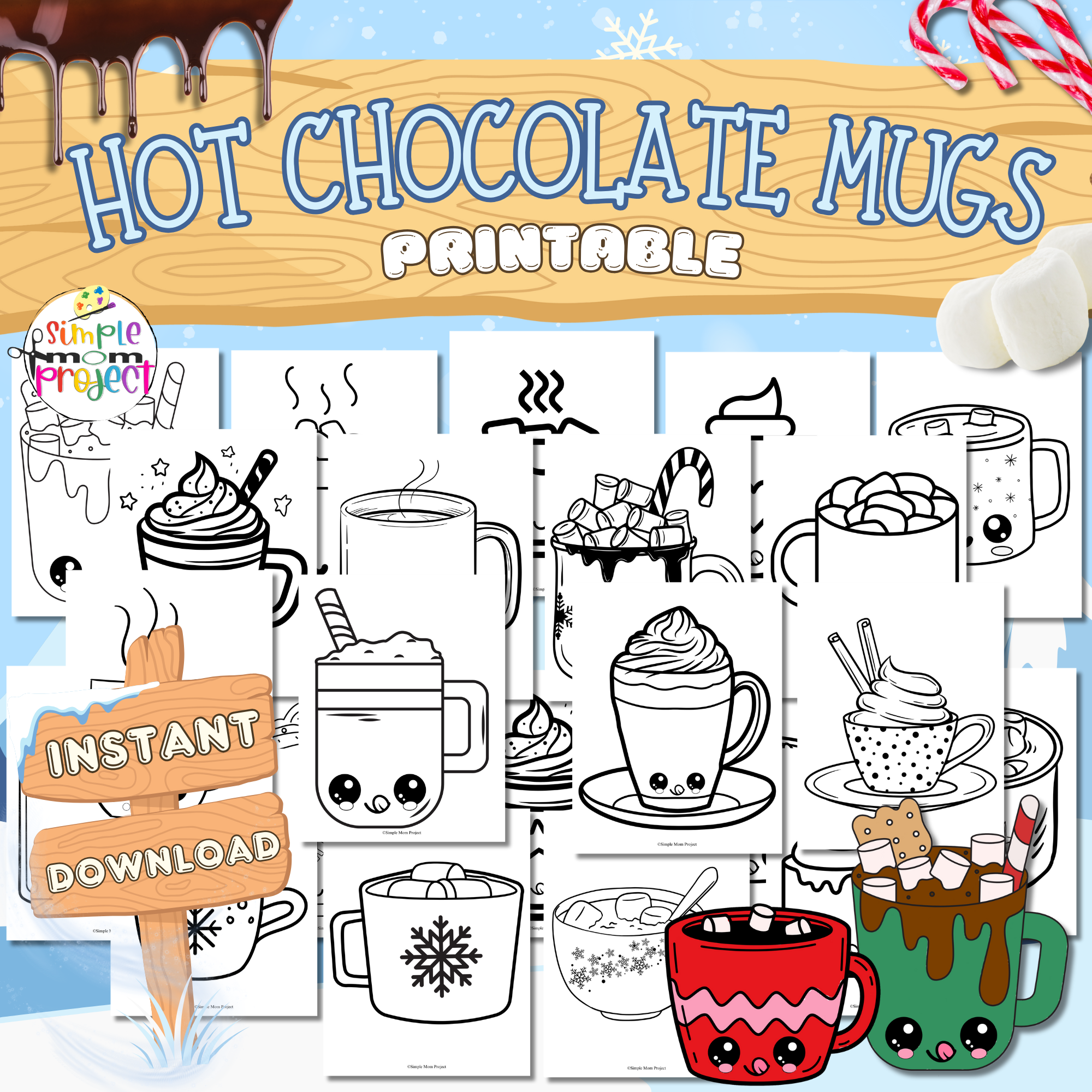 Easy Hot Chocolate Mug Template Hot Cocoa Mug Printable Simple Mom Project Store