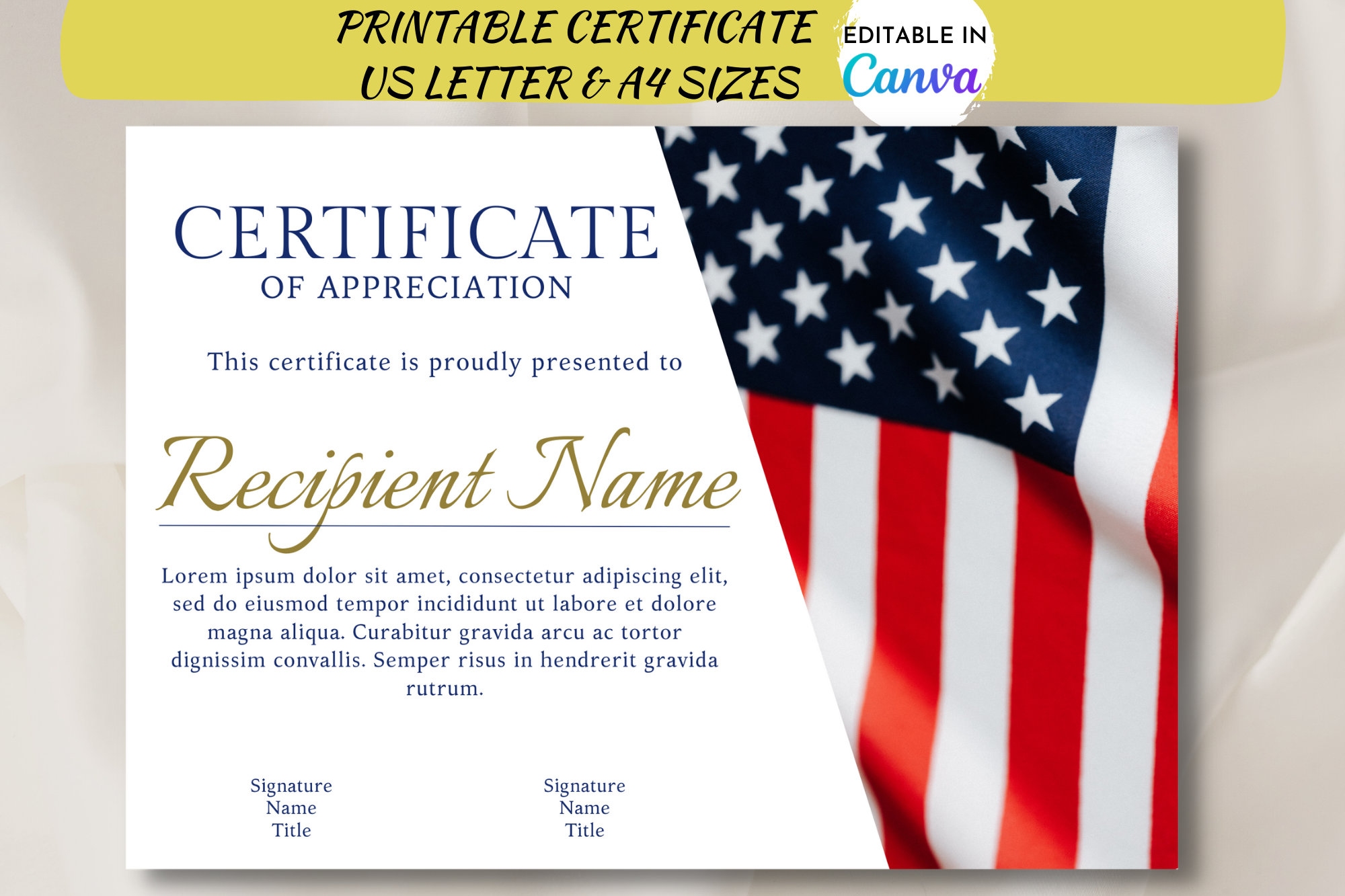 Veterans Day Free Printable Military Certificate Of Appreciation Template Free