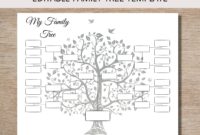 Editable Family Tree Template For Five Generations Etsy