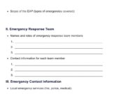 Emergency Action Plan Template Example Free PDF Download