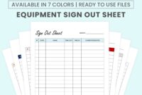 Equipment Sign Out Sheet Template Etsy