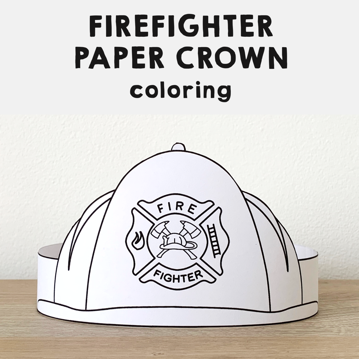 Firefighter Helmet Paper Crown Printable Coloring