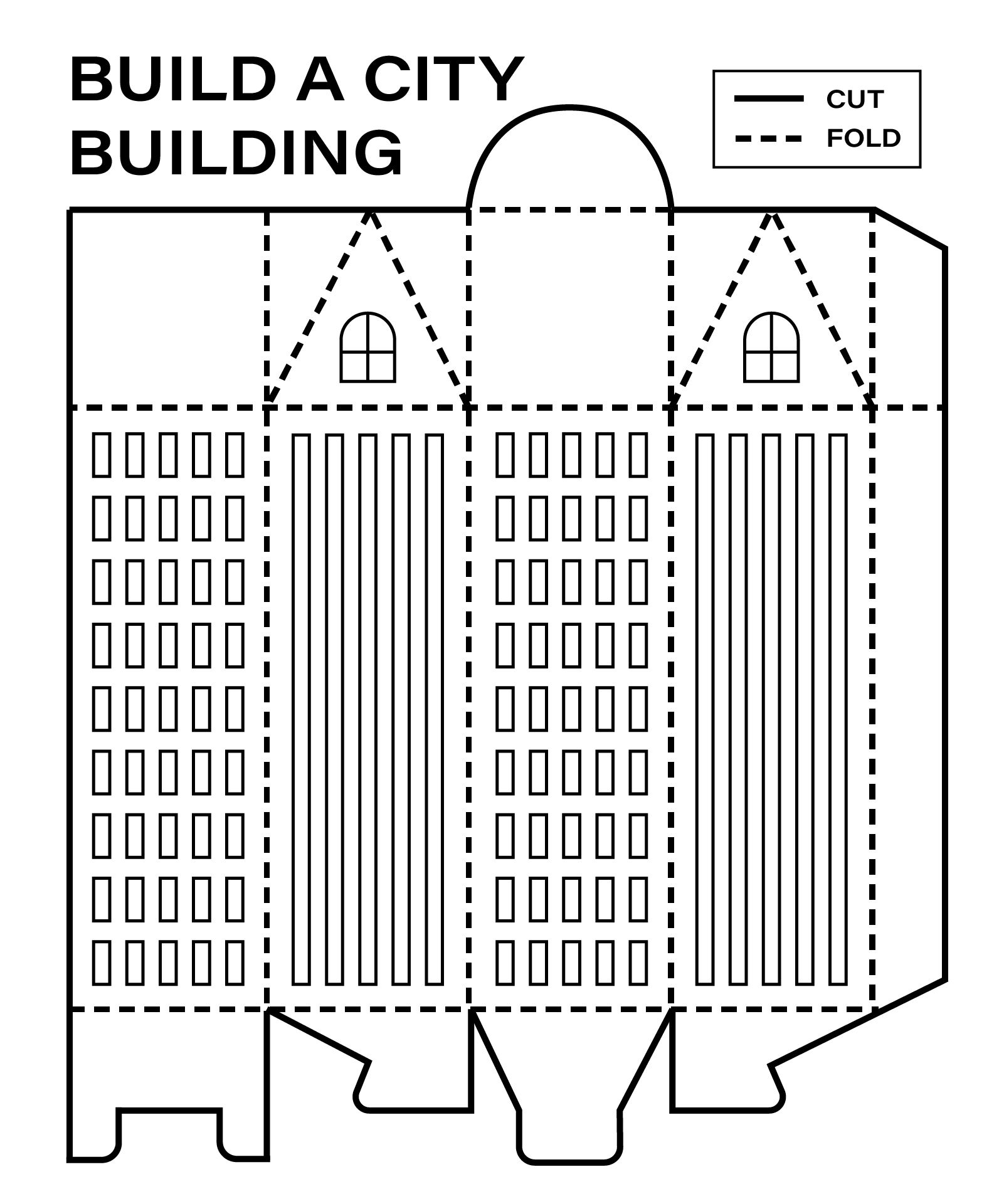 Printable 3d Paper City Buildings Template