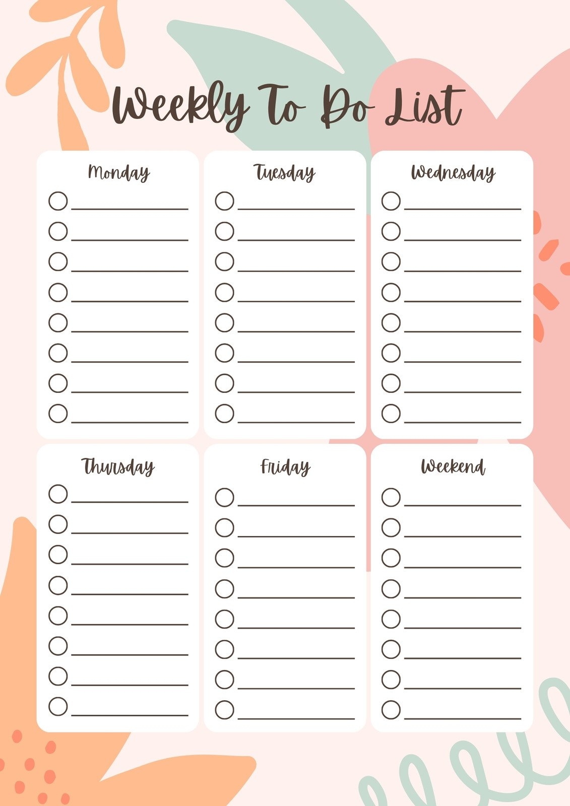 Cute Free Printable Daily To Do List Template