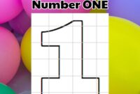 FREE Balloon Mosaic Number 1 ONE Template Frame Kit PDF Large Printable DIY 2ft 3ft 4ft 5ft 6ft