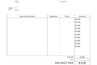 Free Blank Invoice Templates PDF EForms