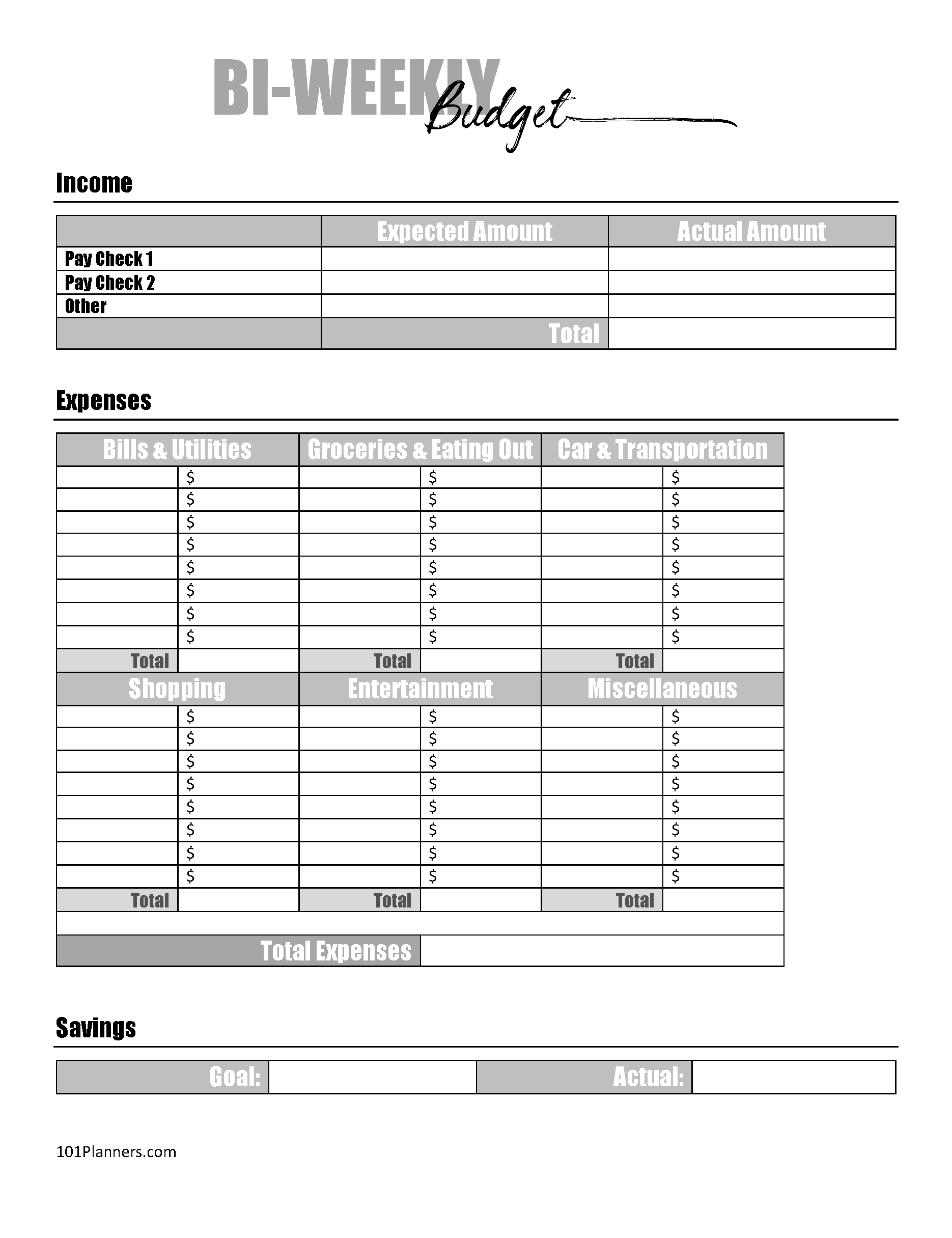 FREE Budget Sheet Template Printable And Editable