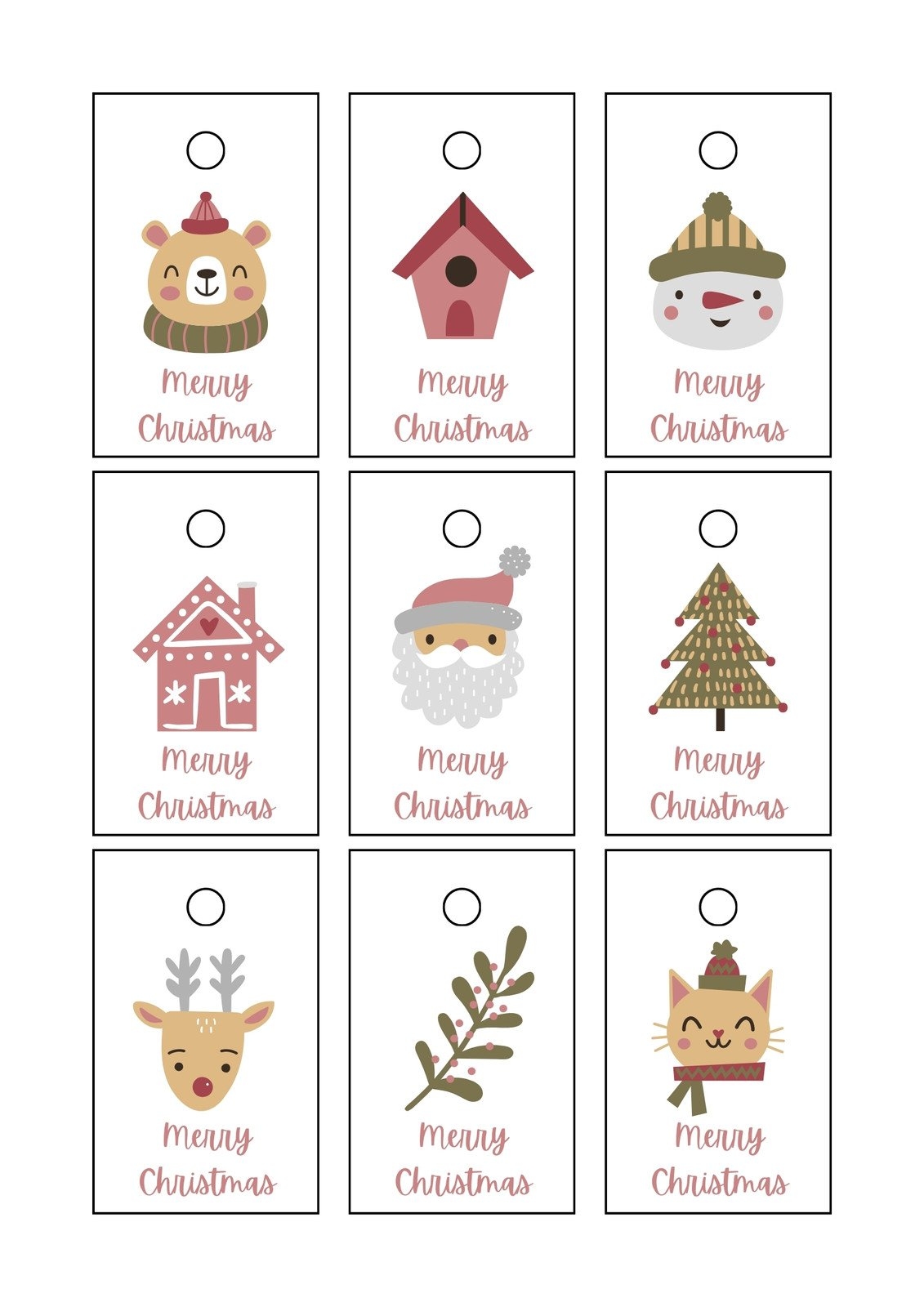 Free Custom Printable Christmas Tag Templates Canva